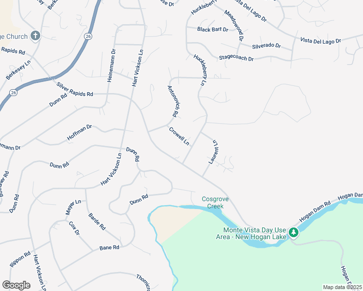 map of restaurants, bars, coffee shops, grocery stores, and more near 3320 Crowell Lane in Valley Springs