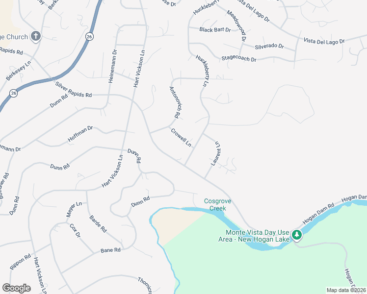 map of restaurants, bars, coffee shops, grocery stores, and more near 3307 Silver Rapids Road in Valley Springs