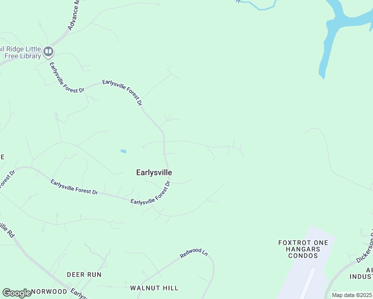 map of restaurants, bars, coffee shops, grocery stores, and more near 1145 Hunters Ridge Road in Earlysville