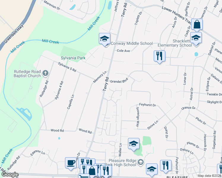 map of restaurants, bars, coffee shops, grocery stores, and more near 6304 River Forest Drive in Louisville