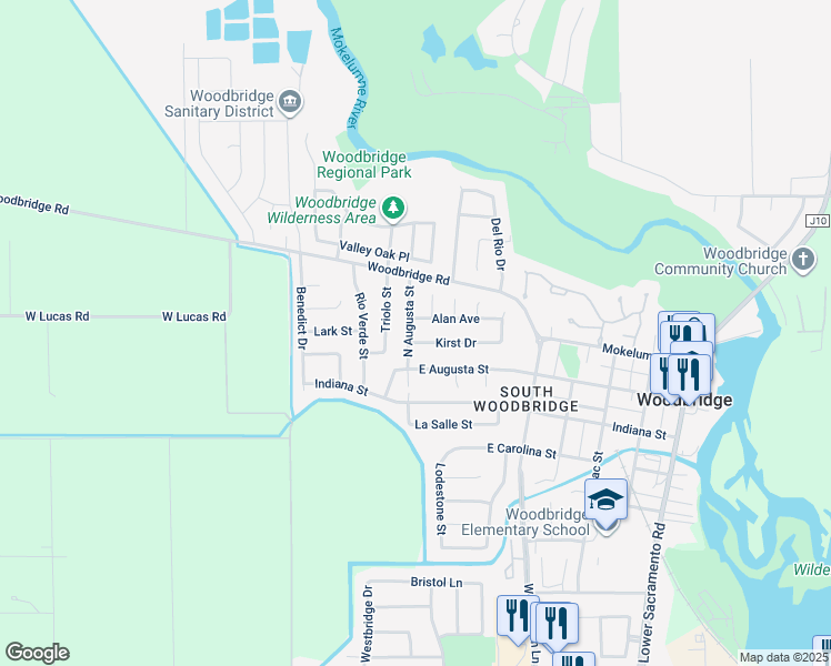 map of restaurants, bars, coffee shops, grocery stores, and more near 422 Kirst Drive in Woodbridge
