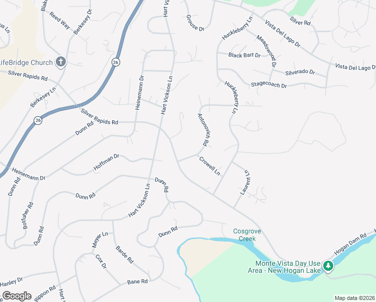 map of restaurants, bars, coffee shops, grocery stores, and more near 3192 Antonovich Road in Valley Springs