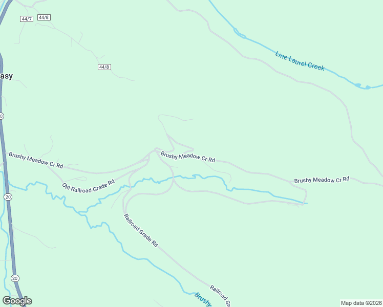 map of restaurants, bars, coffee shops, grocery stores, and more near Brushy Meadow Creek in Leivasy