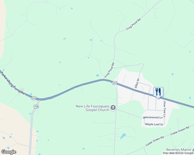 map of restaurants, bars, coffee shops, grocery stores, and more near 661 Parkersburg Turnpike in Staunton