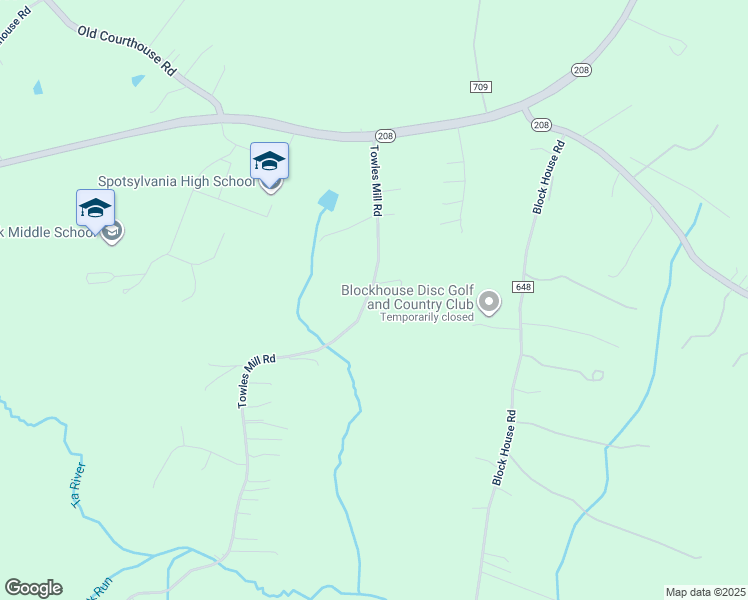 map of restaurants, bars, coffee shops, grocery stores, and more near 7237 Towles Mill Road in Spotsylvania