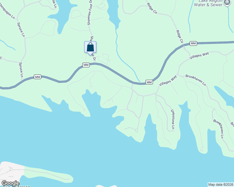 map of restaurants, bars, coffee shops, grocery stores, and more near Springridge Lane in Sunrise Beach