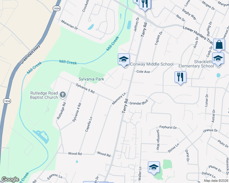 map of restaurants, bars, coffee shops, grocery stores, and more near 6106 Trena Trail in Louisville