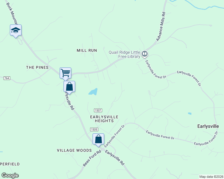 map of restaurants, bars, coffee shops, grocery stores, and more near 746-798 Little Bitty Farm in Earlysville