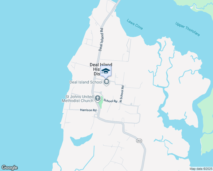 map of restaurants, bars, coffee shops, grocery stores, and more near 23275 Lola Wheatley Road in Deal Island Historic District