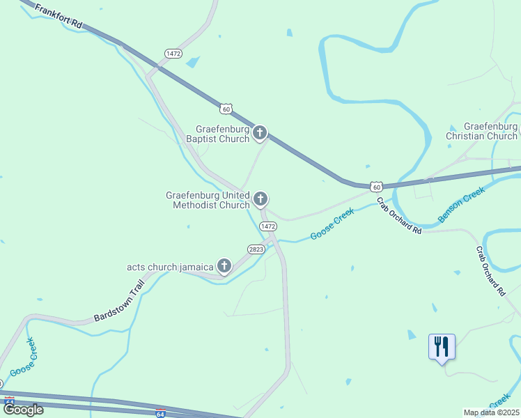 map of restaurants, bars, coffee shops, grocery stores, and more near 46 Grafenburg Road in Frankfort