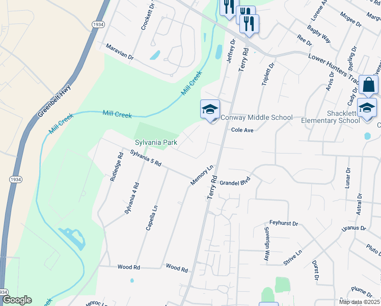 map of restaurants, bars, coffee shops, grocery stores, and more near 6105 Trena Trail in Louisville