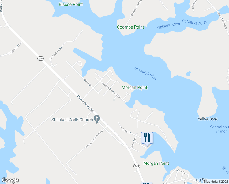map of restaurants, bars, coffee shops, grocery stores, and more near 17856 4th Street in Tall Timbers