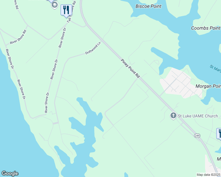 map of restaurants, bars, coffee shops, grocery stores, and more near in Tall Timbers