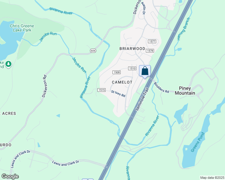 map of restaurants, bars, coffee shops, grocery stores, and more near 115 Saint Ives Road in Charlottesville