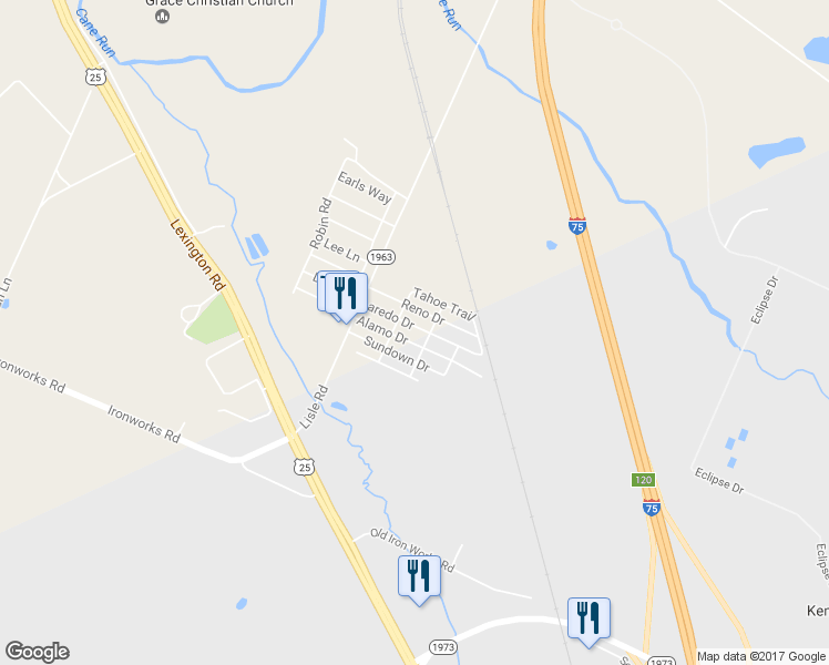 map of restaurants, bars, coffee shops, grocery stores, and more near 113 Larado Dr in Georgetown