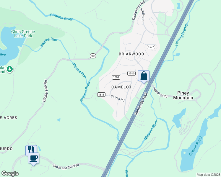map of restaurants, bars, coffee shops, grocery stores, and more near 209 Barnsdale Road in Charlottesville