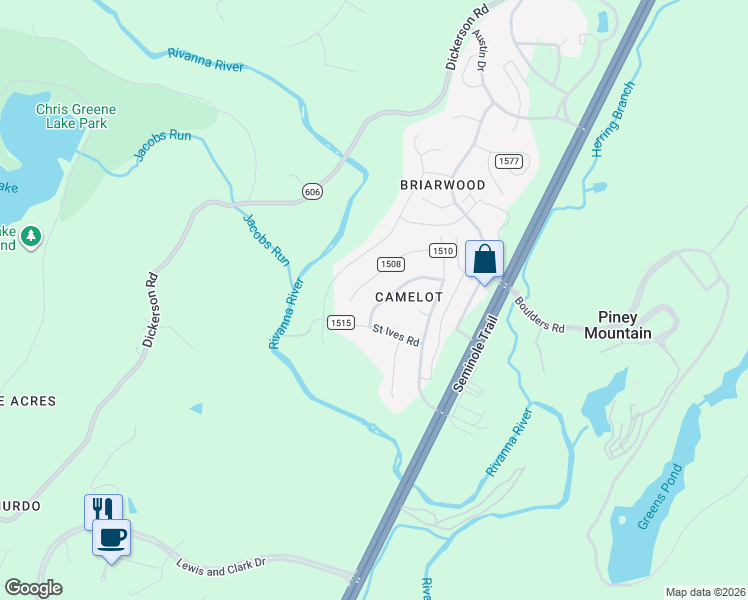 map of restaurants, bars, coffee shops, grocery stores, and more near 209 Barnsdale Road in Charlottesville