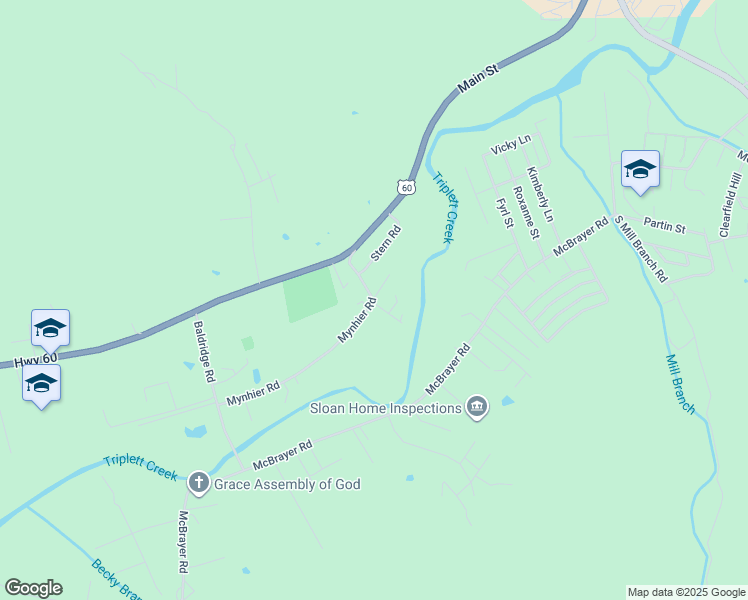 map of restaurants, bars, coffee shops, grocery stores, and more near 170 Mynhier Road in Morehead