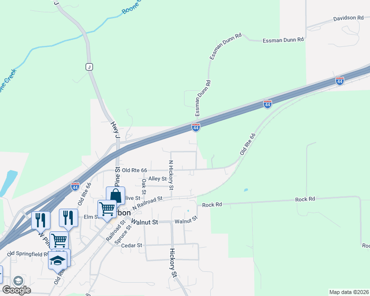 map of restaurants, bars, coffee shops, grocery stores, and more near 935 Chestnut Street in Bourbon