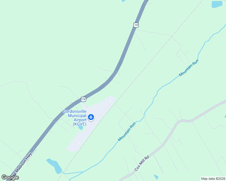 map of restaurants, bars, coffee shops, grocery stores, and more near 18009 James Madison Highway in Gordonsville