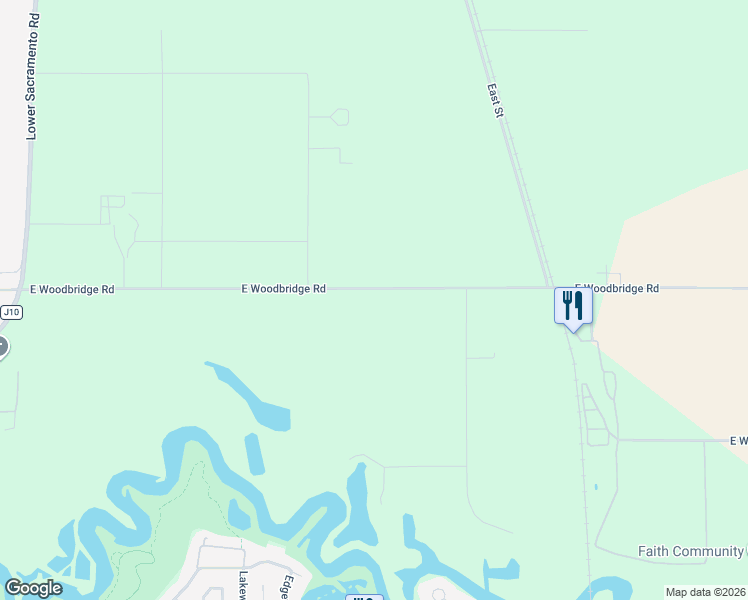 map of restaurants, bars, coffee shops, grocery stores, and more near 3819 Woodbridge Road East in Acampo