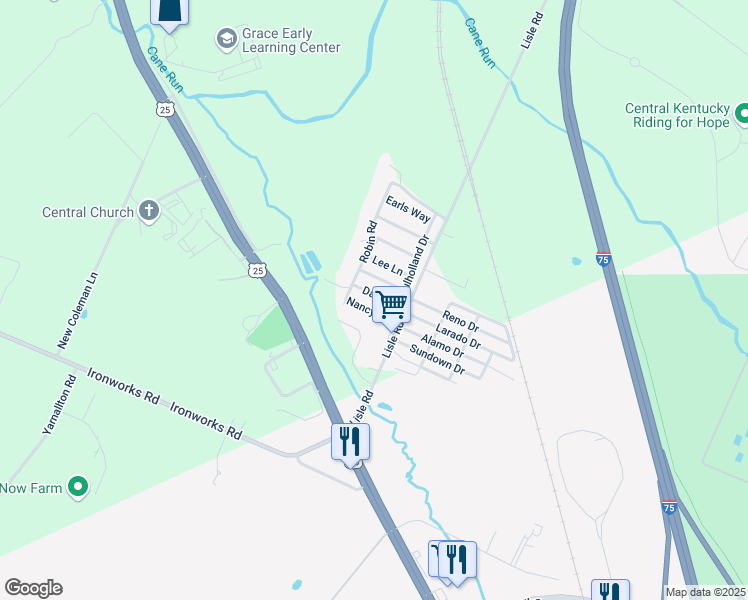 map of restaurants, bars, coffee shops, grocery stores, and more near 112 Dale Drive in Georgetown