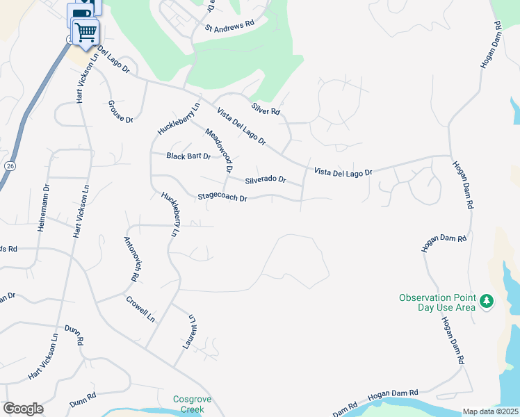 map of restaurants, bars, coffee shops, grocery stores, and more near 2932 Stagecoach Drive in Valley Springs