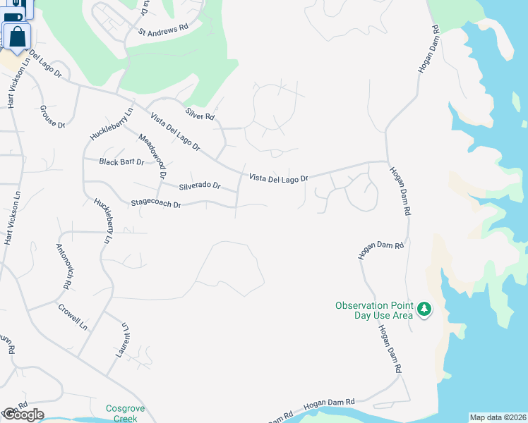 map of restaurants, bars, coffee shops, grocery stores, and more near 3136 Stagecoach Court in Valley Springs