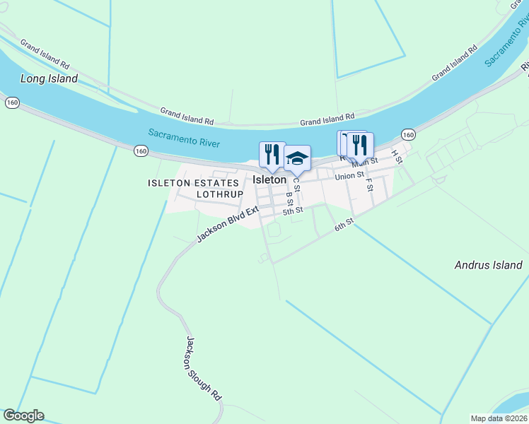 map of restaurants, bars, coffee shops, grocery stores, and more near 104 4th Street in Galt