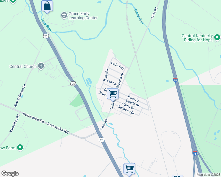 map of restaurants, bars, coffee shops, grocery stores, and more near 112 Dale Drive in Georgetown