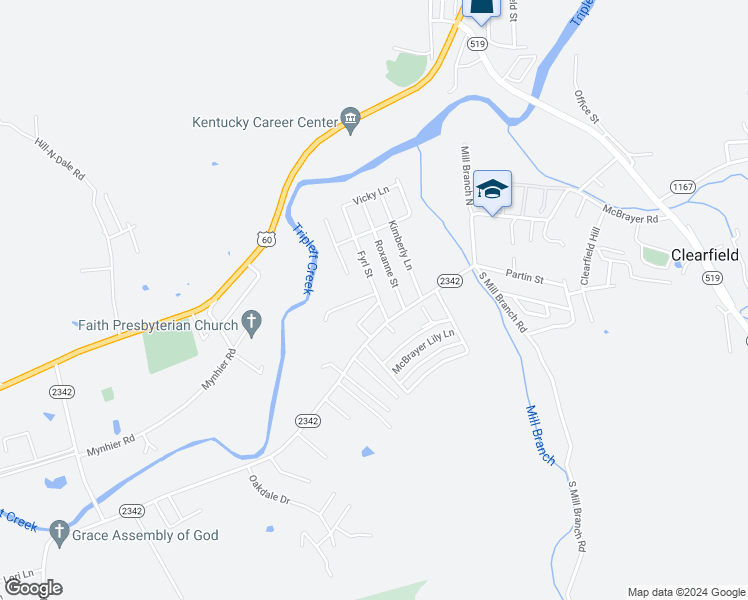 map of restaurants, bars, coffee shops, grocery stores, and more near 5 Clearfield Manor Apartment Complex Drive in Clearfield