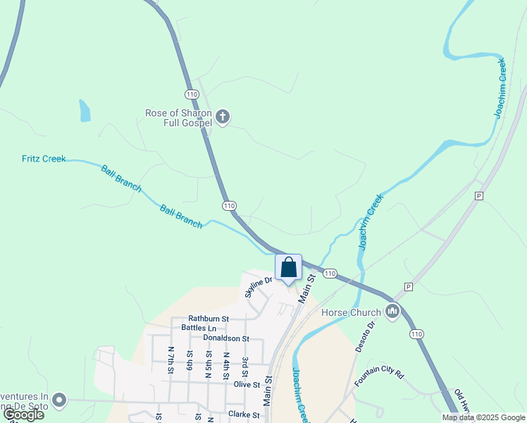 map of restaurants, bars, coffee shops, grocery stores, and more near 12560 Canaan Road in De Soto