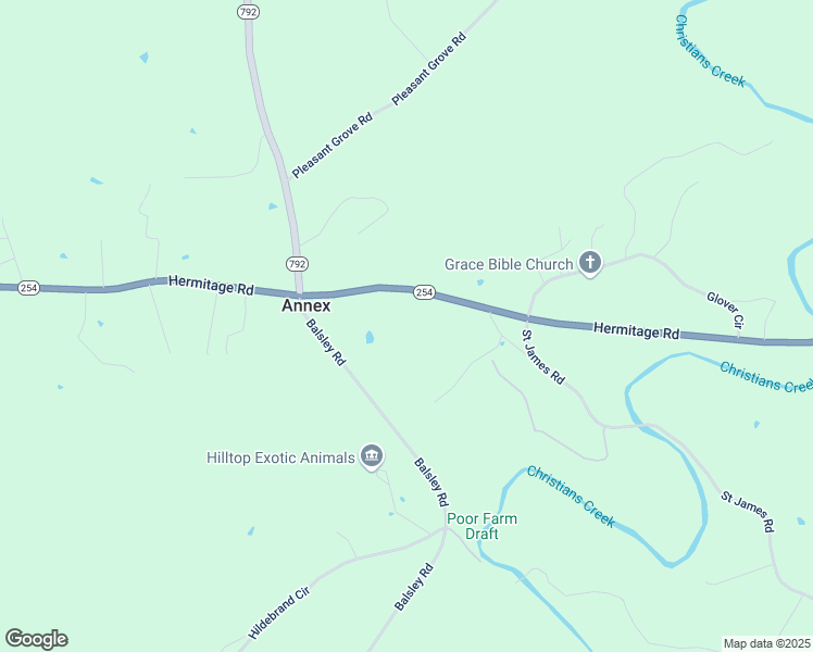map of restaurants, bars, coffee shops, grocery stores, and more near 385 Hermitage Road in Staunton