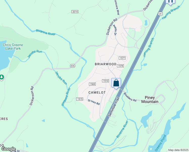 map of restaurants, bars, coffee shops, grocery stores, and more near 4446 Sunset Drive in Charlottesville