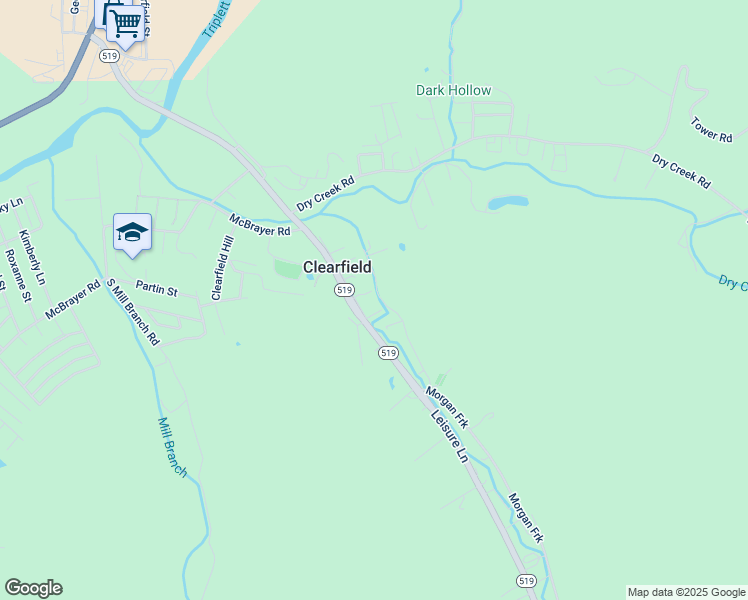 map of restaurants, bars, coffee shops, grocery stores, and more near 286 Whispering Pines in Clearfield