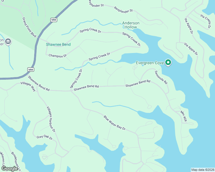 map of restaurants, bars, coffee shops, grocery stores, and more near Shawnee Bend Road in Sunrise Beach