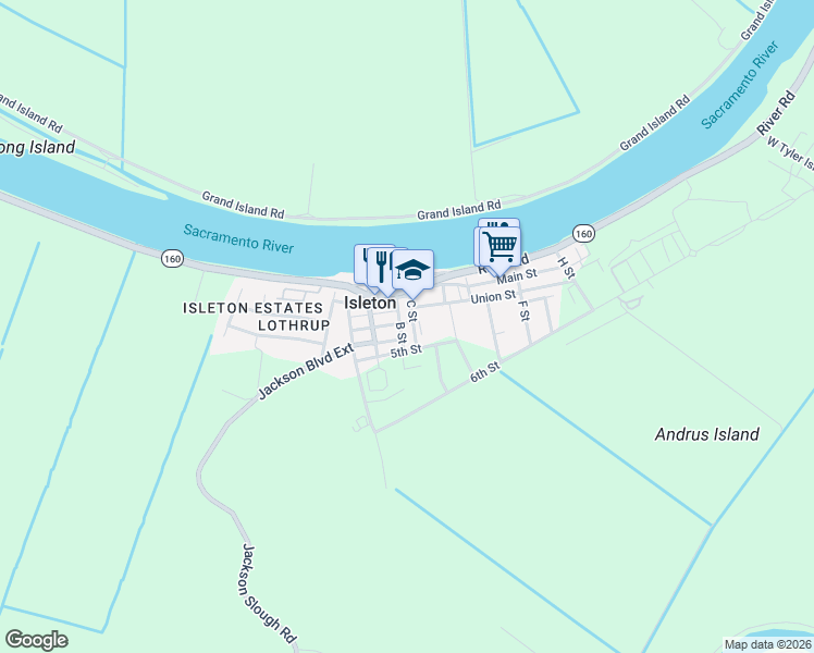 map of restaurants, bars, coffee shops, grocery stores, and more near 408 2nd Street in Galt
