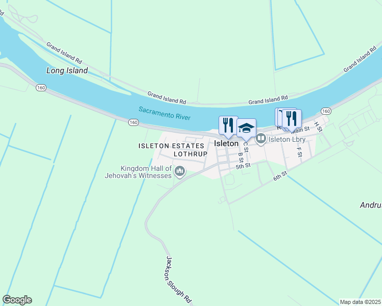 map of restaurants, bars, coffee shops, grocery stores, and more near 9 3rd Street in Galt