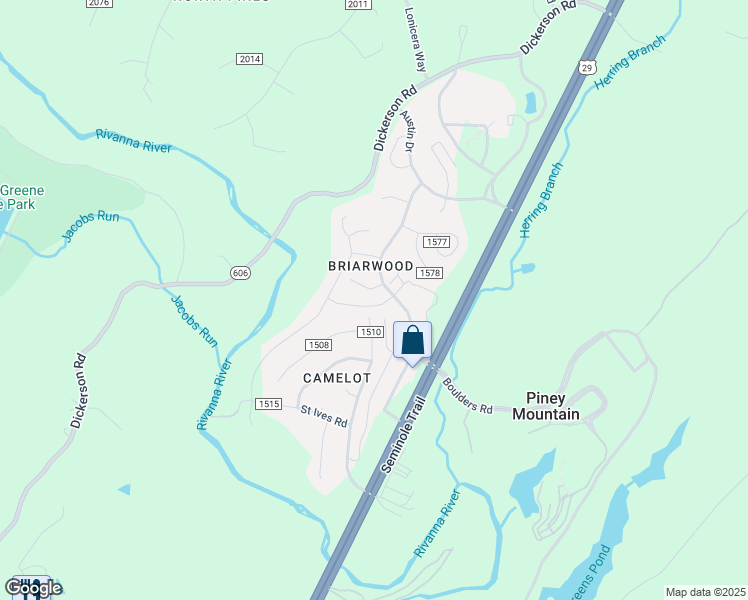 map of restaurants, bars, coffee shops, grocery stores, and more near 4566 Briarwood Drive in Charlottesville