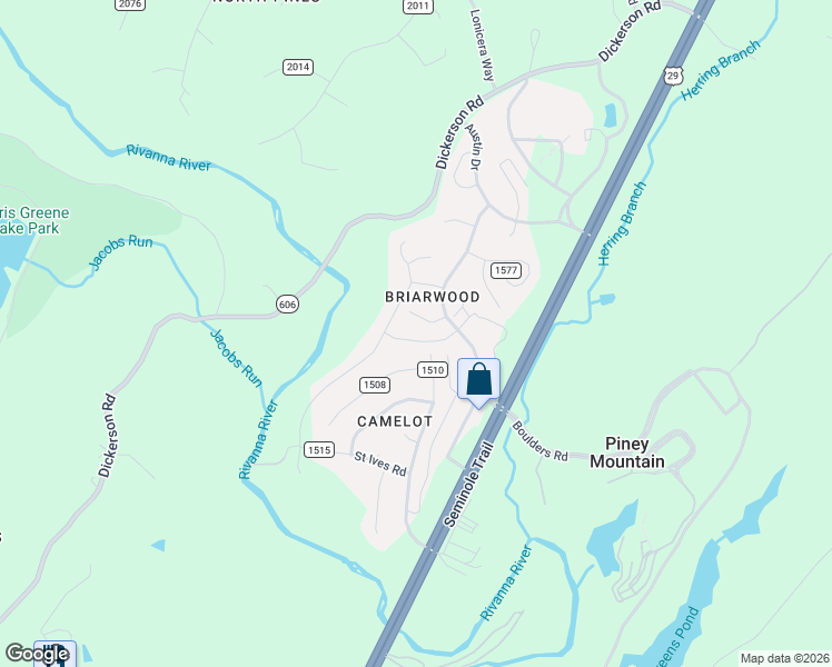 map of restaurants, bars, coffee shops, grocery stores, and more near 2378 Jersey Pine Ridge in Charlottesville