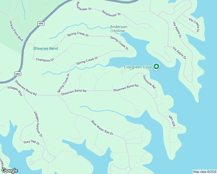 map of restaurants, bars, coffee shops, grocery stores, and more near Shawnee Bend Road in Sunrise Beach