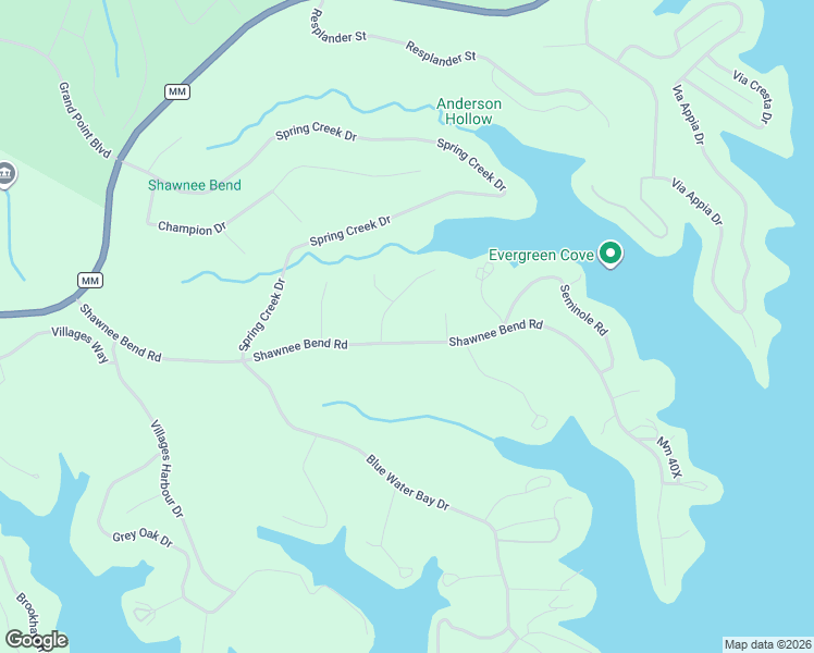 map of restaurants, bars, coffee shops, grocery stores, and more near Shawnee Bend Road in Sunrise Beach