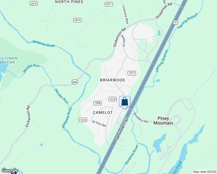 map of restaurants, bars, coffee shops, grocery stores, and more near 2378 Jersey Pine Ridge in Charlottesville