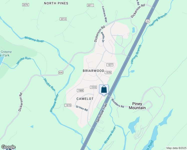map of restaurants, bars, coffee shops, grocery stores, and more near 2414 Pocoson Wood Court in Charlottesville