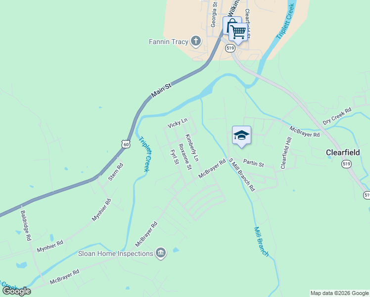 map of restaurants, bars, coffee shops, grocery stores, and more near 176 Kimberly Lane in Clearfield