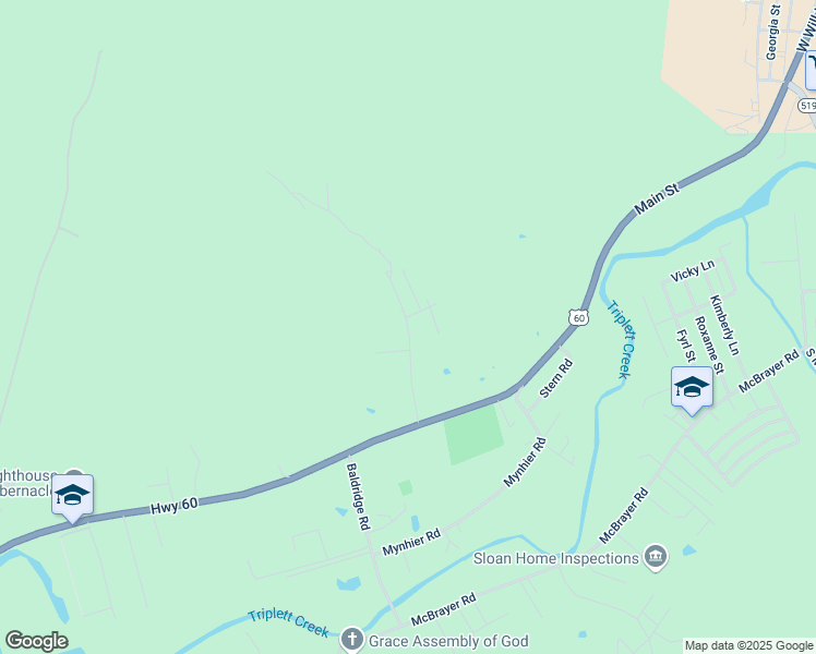 map of restaurants, bars, coffee shops, grocery stores, and more near 25 Dale Lane in Morehead