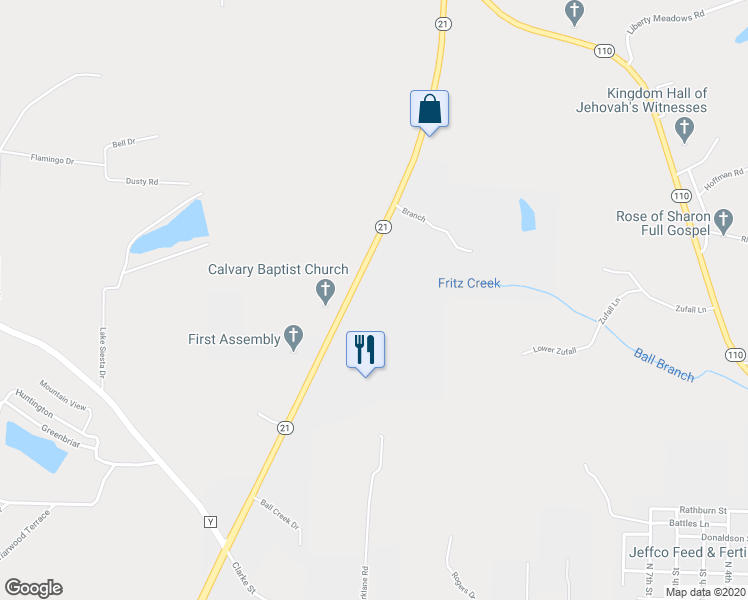 map of restaurants, bars, coffee shops, grocery stores, and more near 1992 Woodcrest Place in De Soto