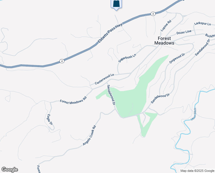 map of restaurants, bars, coffee shops, grocery stores, and more near 1955 Sandalwood Drive in Murphys