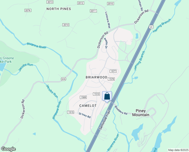 map of restaurants, bars, coffee shops, grocery stores, and more near 2270 Sparrow Ln in Charlottesville