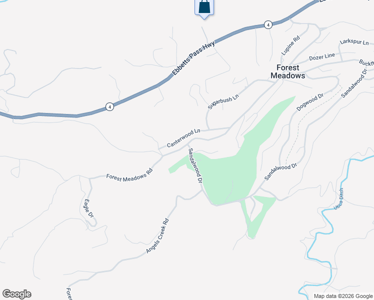 map of restaurants, bars, coffee shops, grocery stores, and more near 1955 Sandalwood Drive in Murphys